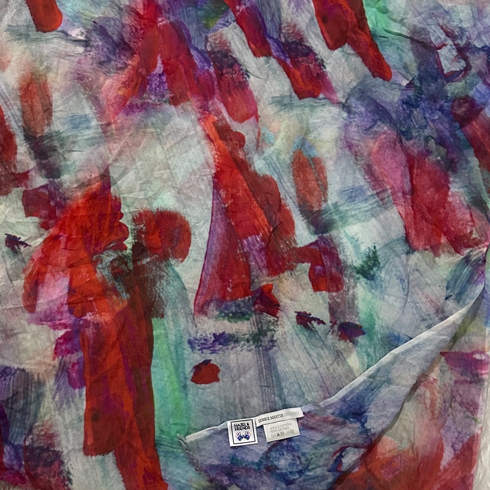 Vibrant Multicolor Abstract Scarf - Picture 3 of 5